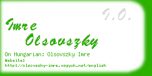 imre olsovszky business card